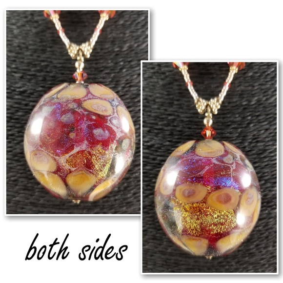 Lampwork & AB Swarovski Crystal Statement Necklace - Picture 3 of 7